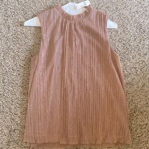 Anthropologie Rose Gold Shimmer Sleeveless Top